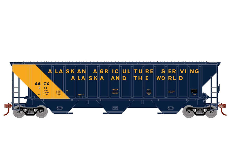 Athearn 18776 HO Scale PS 4740 Covered Hopper Alaska Railroad AACX 011