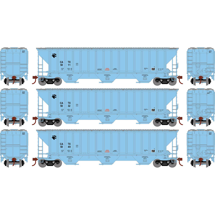 Athearn 18780 HO Scale PS 4740 Covered Hopper General American CATX 3 Pack