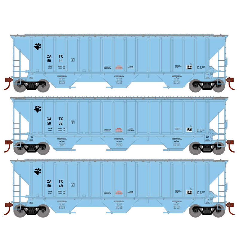 Athearn 18780 HO Scale PS 4740 Covered Hopper General American CATX 3 Pack
