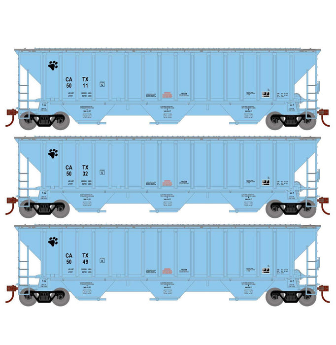 Athearn 18780 HO Scale PS 4740 Covered Hopper General American CATX 3 Pack