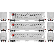 Athearn 18783 HO Scale PS 4740 Covered Hopper Great Northern GN 3 Pack