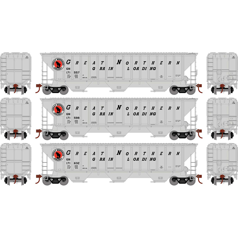 Athearn 18783 HO Scale PS 4740 Covered Hopper Great Northern GN 3 Pack