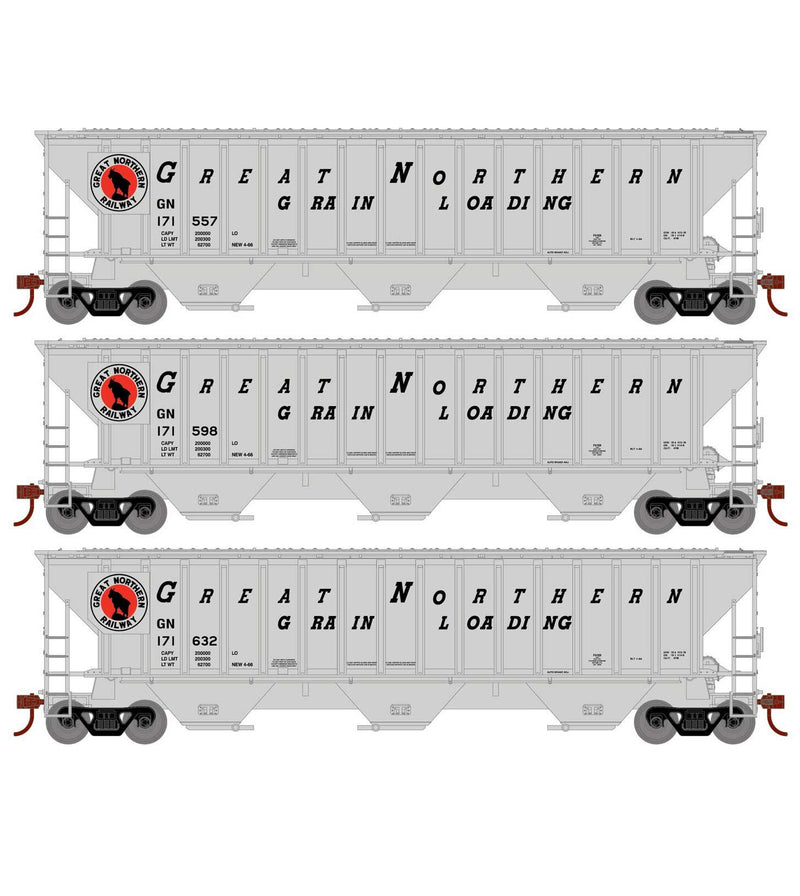 Athearn 18783 HO Scale PS 4740 Covered Hopper Great Northern GN 3 Pack