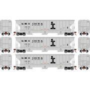 Athearn 18786 HO Scale PS 4740 Covered Hopper Illinois Central IC 3 Pack