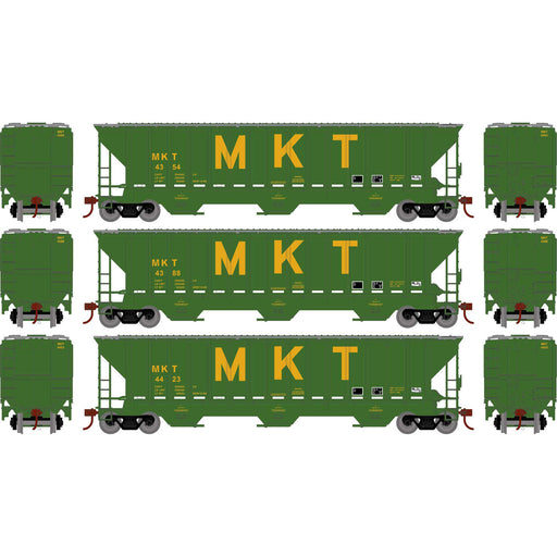 Athearn 18789 HO Scale PS 4740 Covered Hopper Missouri Kansas Texas MKT 3 Pack