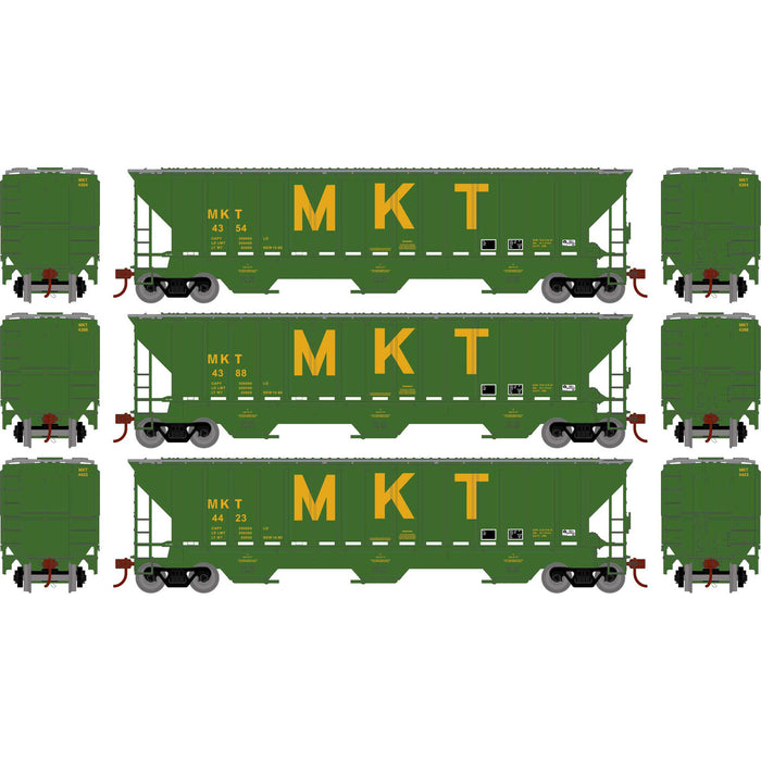 Athearn 18789 HO Scale PS 4740 Covered Hopper Missouri Kansas Texas MKT 3 Pack