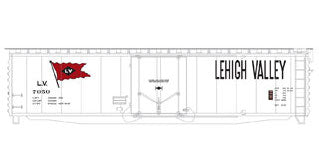 Athearn 18827 N Scale 50' PS-1 Plug Door Boxcar Lehigh Valley LV 7050