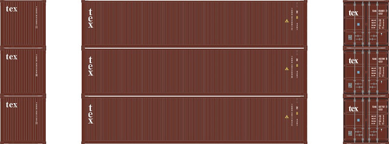 Athearn 20101 N Scale 40' Low Cube Container Textainer TGHU 3 Pack #2 ...