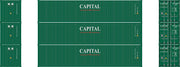 Athearn 20102 N Scale 40' Low Cube Container Capital CLHU 3 Pack #1