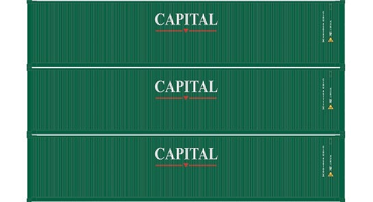 Athearn 20103 N Scale 40' Low Cube Container Capital CLHU 3 Pack #2