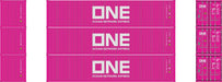 Athearn 20104 N Scale 40' Low Cube Container Ocean Network Express ONE TLLU 3 Pack #1