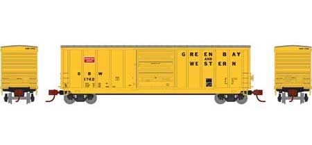 Athearn 2286 N Scale 50' PS 5277 Boxcar Green Bay & Western GB&W 1742