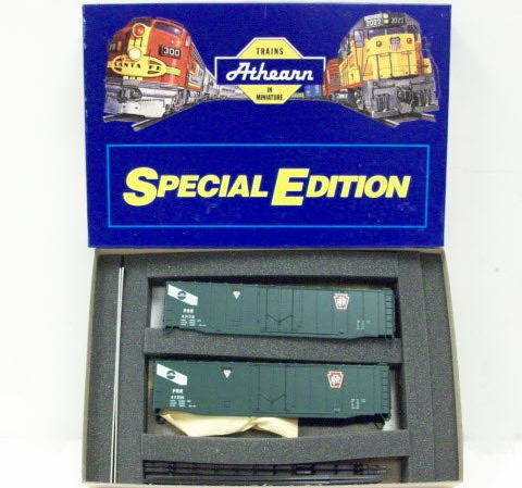 Athearn 2313 HO Scale 50' Boxcar GAEX/PRR (Blue Box Kit) 2 Pack - NOS