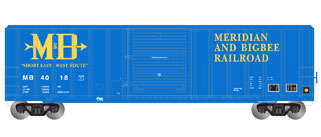 Athearn 24272 N Scale 50' FMC 5347 Boxcar Meridian and Bigbee M&B 4018