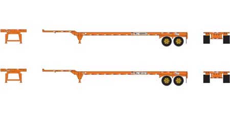 Athearn 24519 HO Scale 45' Container Chassis Yang Ming 2 Pack