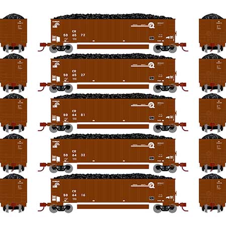 Athearn 25075 N Scale BethGon Coalporter Conrail CR 5 Pack #2