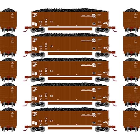 Athearn 25076 N Scale BethGon Coalporter Conrail CR 5 Pack #3