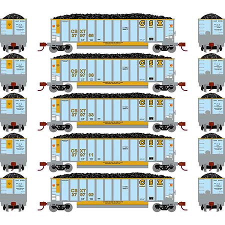 Athearn 25077 N Scale BethGon Coalporter CSX 5 Pack #1