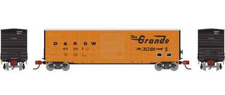 Athearn 25379 N Scale 50' Waffle Boxcar Rio Grande D&RGW 65327