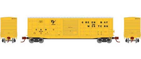 Athearn 25381 N Scale 50' Waffle Boxcar Green Bay Western GB&W 2714