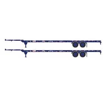 Athearn 26032 HO Scale 53' Container Chassis Pacer Stack Train 2 Pack