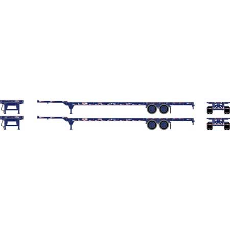 Athearn 26032 HO Scale 53' Container Chassis Pacer Stack Train 2 Pack
