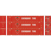 Athearn 26523 HO Scale 53' Jindo Intermodal Container Canadian Tire CDAU 3-Pack #1