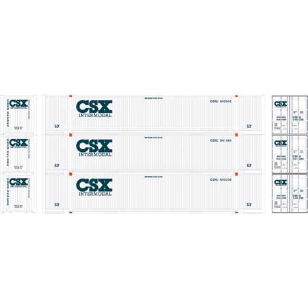 Athearn 26525 HO Scale 53' Jindo Intermodal Container "CSX Intermodal" CSXU 3-Pack