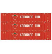 Athearn 26576 HO Scale 53' Jindo Intermodal Container Canadian Tire CDAU 3-Pack #2