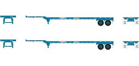 Athearn 26614 HO Scale 45' Container Chassis Wan Hai 2 Pack