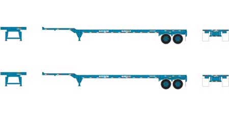 Athearn 26615 HO Scale 45' Container Chassis Trans Pacific 2 Pack