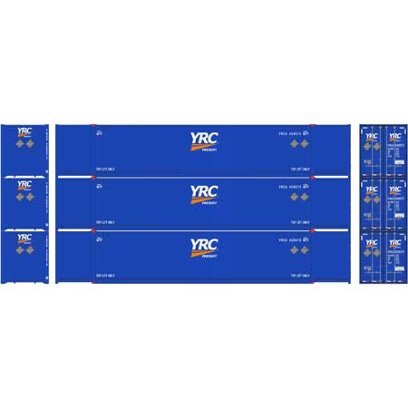 Athearn 26633 HO Scale 53' Intermodal Container YRC 3-Pack