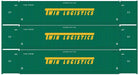 Athearn 26638 HO Scale 53' Intermodal Container Twin Logistics 3-Pack