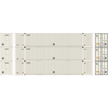 Athearn 26672 HO Scale 53' Jindo Intermodal Container UPS 3-Pack