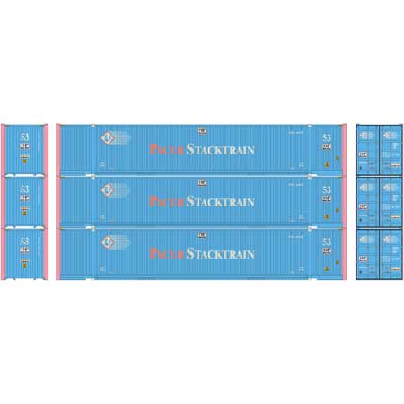 Athearn 26677 HO Scale 53' Jindo Intermodal Container Pacer Stacktrain 3-Pack