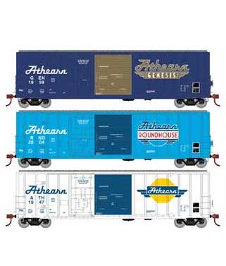 Athearn 26745 HO Scale 50' FMC Combo Door Boxcar 3 Car Collector Set