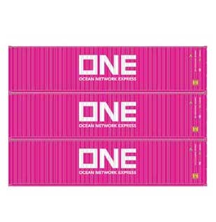 Athearn 27038 HO Scale 40' High Cube Container Ocean Network Express ONE 3 Pack