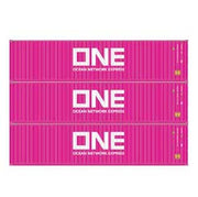 Athearn 27039 HO Scale 40' High Cube Container Ocean Network Express ONE 3 Pack