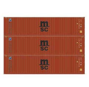 Athearn 27042 HO Scale 40' High Cube Container MSC/Florens 3 Pack