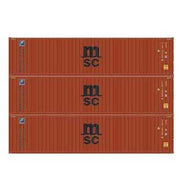 Athearn 27043 HO Scale 40' High Cube Container MSC/Florens 3 Pack