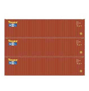 Athearn 27045 HO Scale 40' High Cube Container Touax/MOL 3 Pack