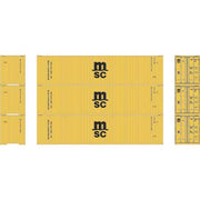Athearn 27046 HO Scale 40' High Cube Container MSC 3 Pack