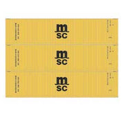 Athearn 27046 HO Scale 40' High Cube Container MSC 3 Pack