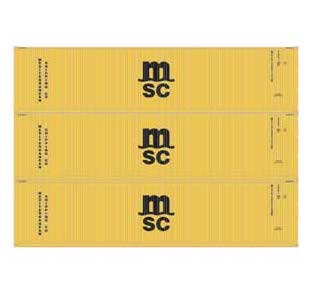 Athearn 27046 HO Scale 40' High Cube Container MSC 3 Pack