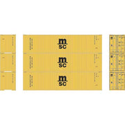 Athearn 27047 HO Scale 40' High Cube Container MSC 3 Pack