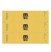 Athearn 27047 HO Scale 40' High Cube Container MSC 3 Pack