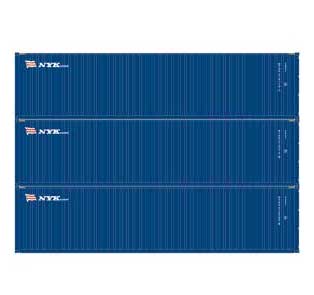 Athearn 27048 HO Scale 40' High Cube Container NYK 3 Pack