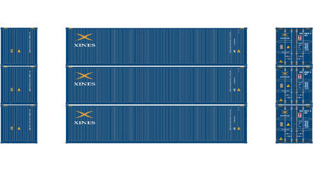 Athearn 27162 HO Scale 40' Low Cube Container Xines 3 Pack