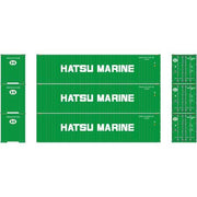 Athearn 27173 HO Scale 40' High Cube Container Hatsu Marine 3 Pack