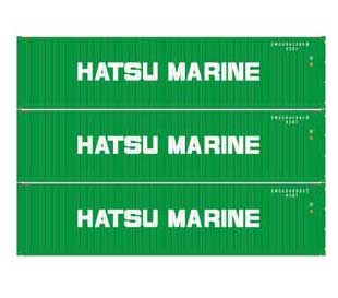 Athearn 27173 HO Scale 40' High Cube Container Hatsu Marine 3 Pack